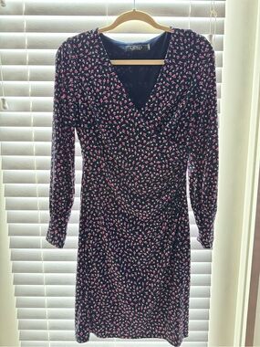 Ralph Lauren Navy Dress with Pink Floral Print
